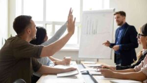 image showing a team during a reskilling training